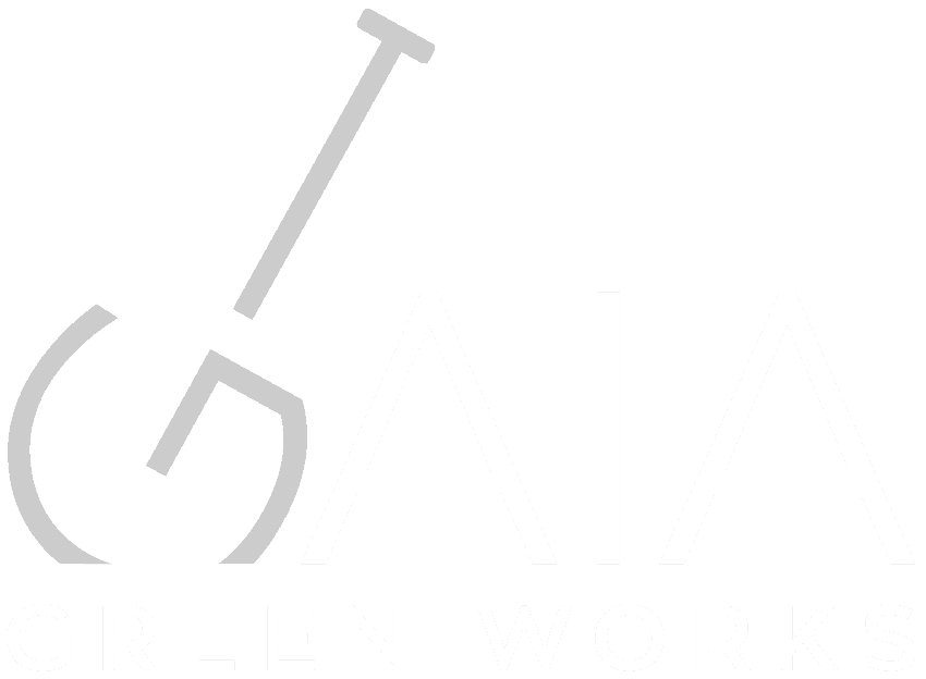 GAIA GREEN WORKS Logo White